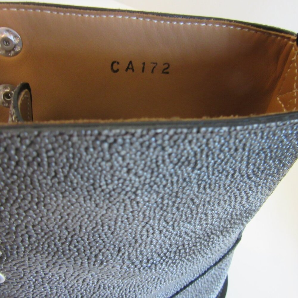 John Fluevog Grey Pebble Sixfields Size 9 Grunge Northampton Lace Up Boots-NEW - Picture 10 of 12